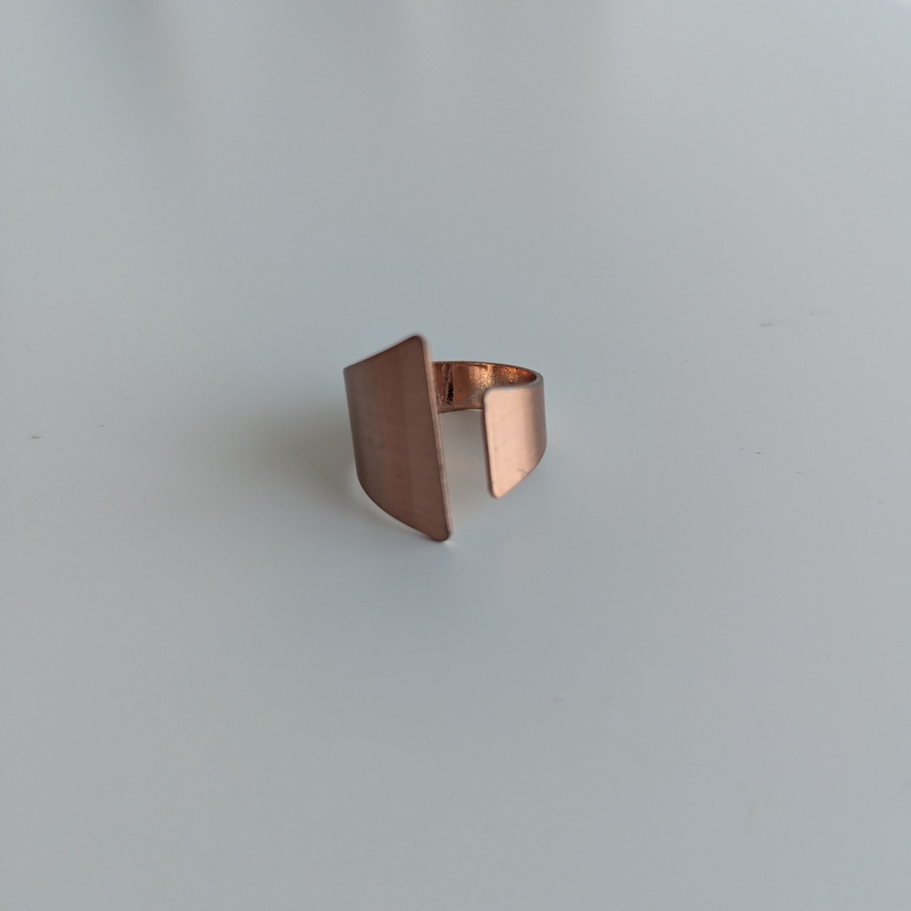 Modern Rose Gold Geometric Open Ring Size 6.5 Adjustable